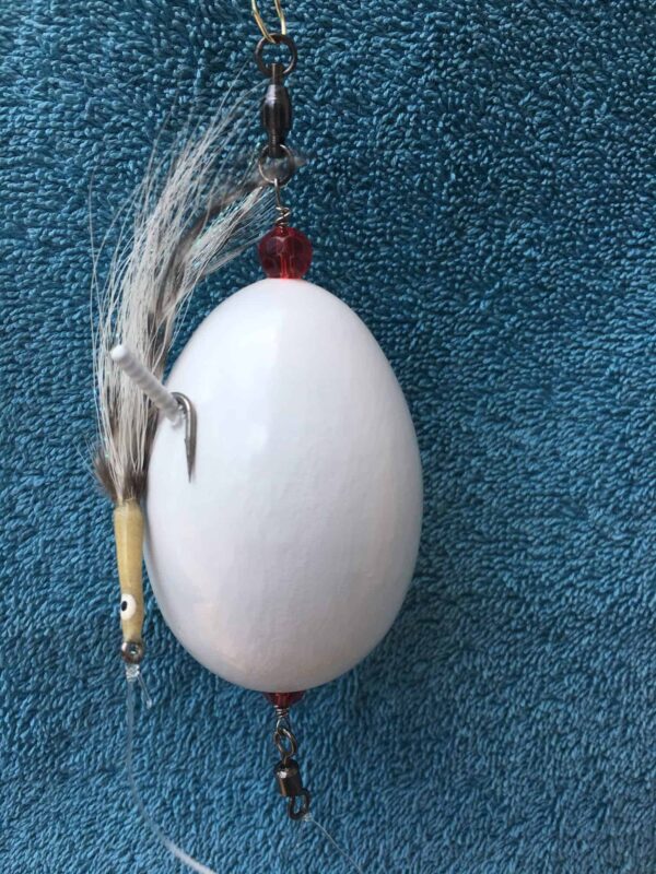 Large White Rocket Egg Casting Egg with Fly